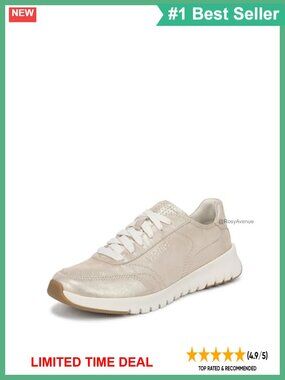 Vionic Uptown Gold Metallic Leather Lace-Up Platform Walking Sneaker